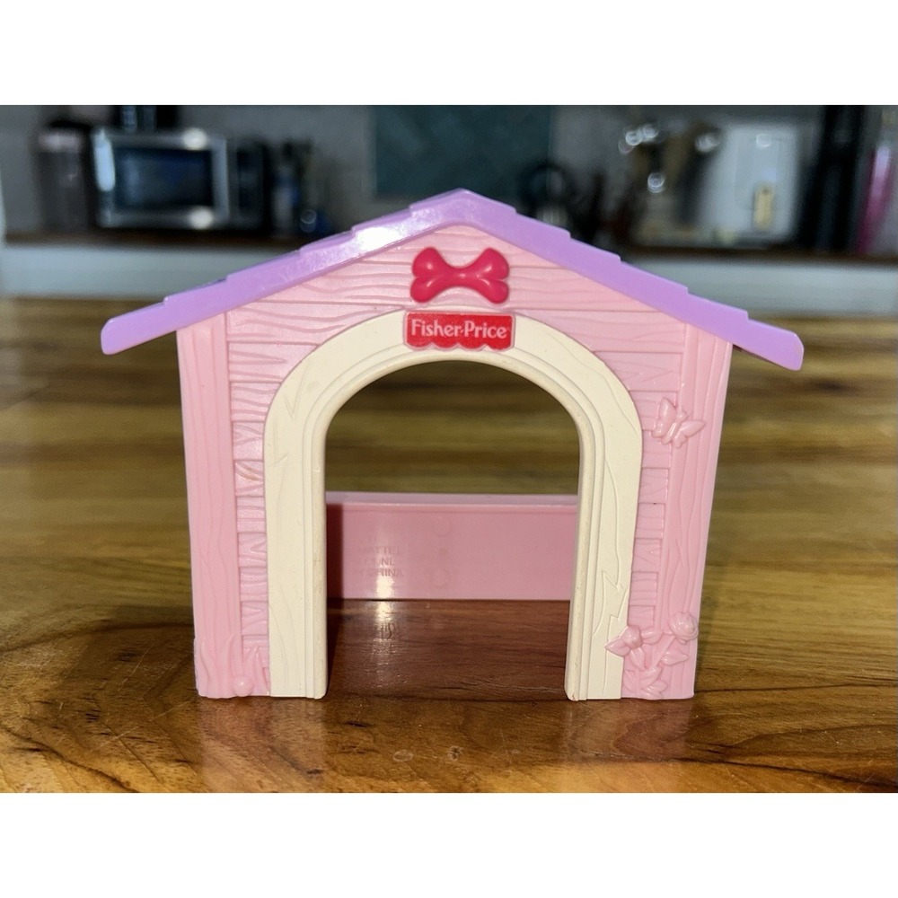 FISHER PRICE Loving Family Dollhouse PINK DOG HOUSE Puppy Doggie Doghouse